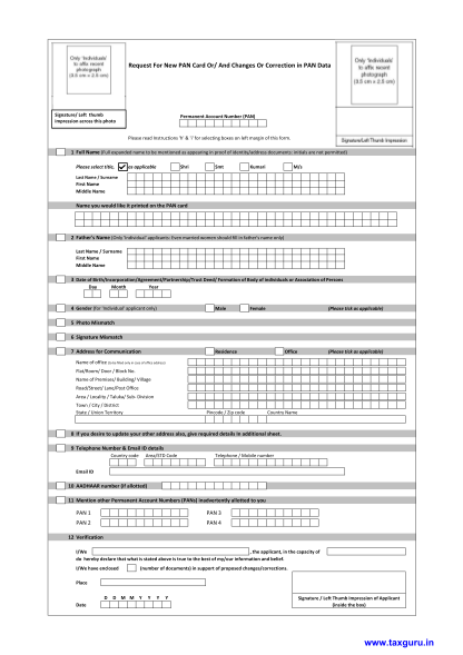 16 Pan Card Correction Form Free To Edit Download And Print Cocodoc 0880