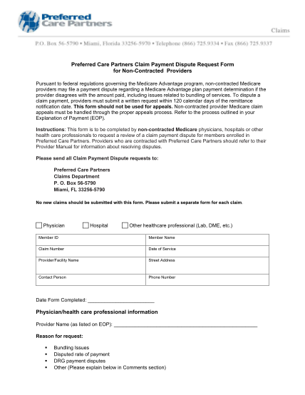 294729544-preferred-care-partners-claim-payment-dispute-request-form