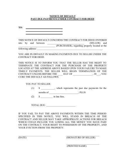 2956716-arkansas-notice-of-default-for-past-due-payments-in-connection-with-contract-for-deed