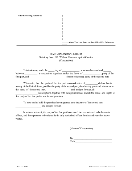2966328-new-york-bargain-and-sale-deed-statutory-form-bb-without-covenant-against-grantor-by-corporation
