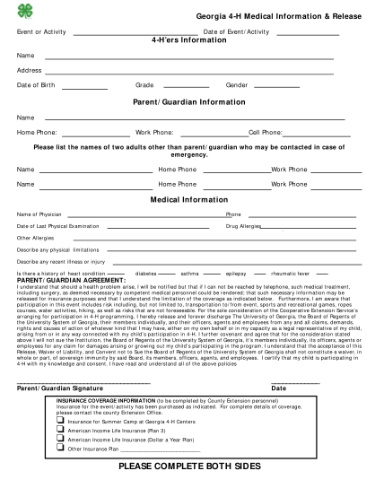 29695146-medical-information-and-release-form-georgia-4-h-fayettecountyga