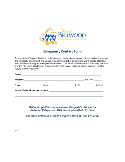 29736258-emergency-contact-form-village-of-bellwood-illinois