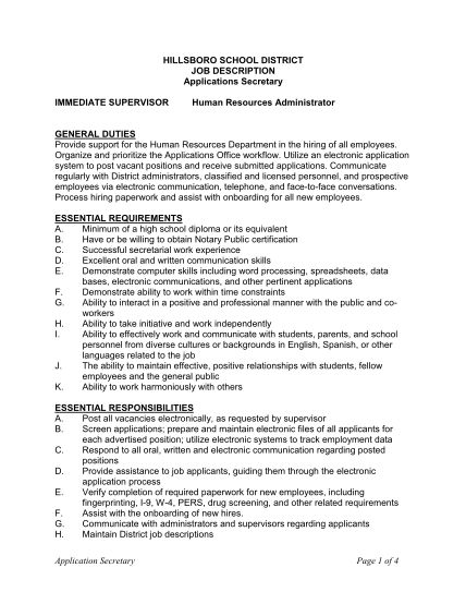 297587584-hillsboro-school-district-job-description-applications-secretary-immediate-supervisor-human-resources-administrator-general-duties-provide-support-for-the-human-resources-department-in-the-hiring-of-all-employees