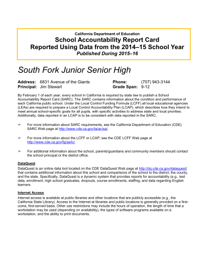 297969366-california-department-of-education-school-accountability-report-card-reported-using-data-from-the-201415-school-year-published-during-201516-south-fork-junior-senior-high-address-6831-avenue-of-the-giants-principal-jim-stewart-phone