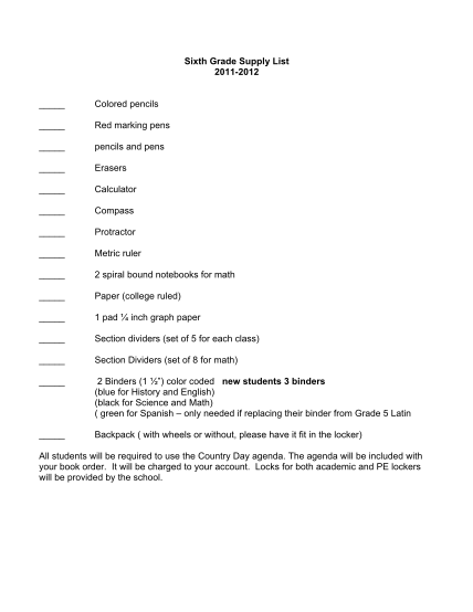298255-complete_grade6-sixth-grade-supply-list-2011-2012--la-jolla-country-day-school-various-fillable-forms