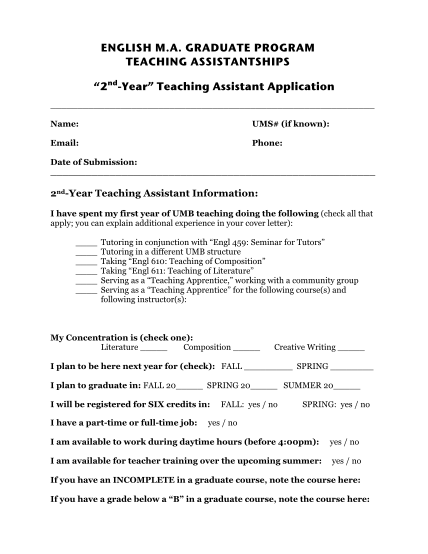 298540-english_ma_2nd-year_teaching_a-ssistant_applic-ation-2nd-year-teaching-assistant-application-various-fillable-forms-umb