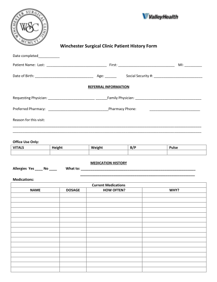 298741691-winchester-surgical-clinic-patient-history-form