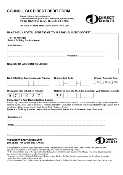 29879472-council-tax-direct-debit-form-chesterfield-borough-council