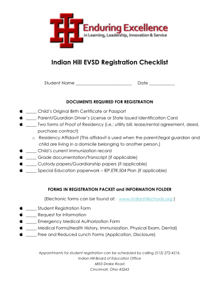 298878922-checklist-central-registration-indian-hill-primary-school
