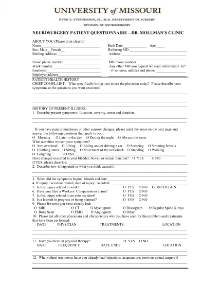 28 Patient Questionnaire For Doctors Free To Edit Download And Print Cocodoc 3079