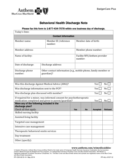 303061697-behavioral-health-discharge-note-anthem