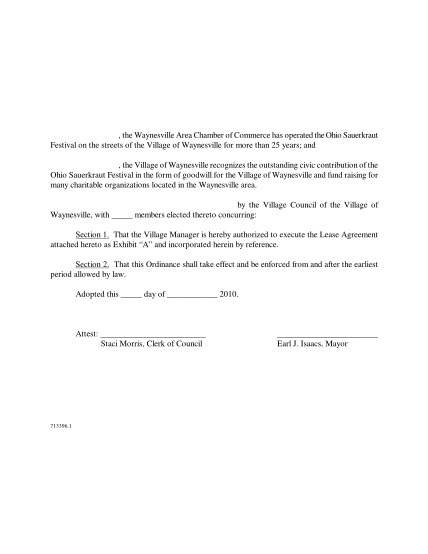 30355209-2010007-authorizing-the-village-manager-to-execute-a-lease-agreement-with-the-waynesville-area-chamber-of-commerce-for-the-ohio-sauerkraut-festival-whereas-the-waynesville-area-chamber-of-commerce-has-operated-the-ohio-sauerkraut-fest