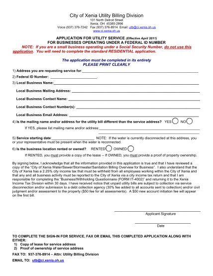 30358518-fillable-city-of-xenia-utility-billing-form