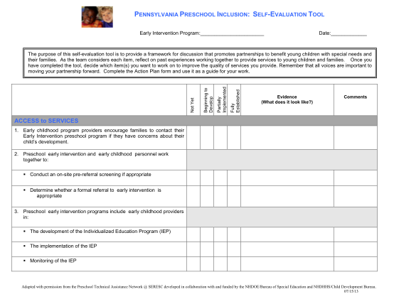303891254-pennsylvania-preschool-inclusion-self-evaluation-tool