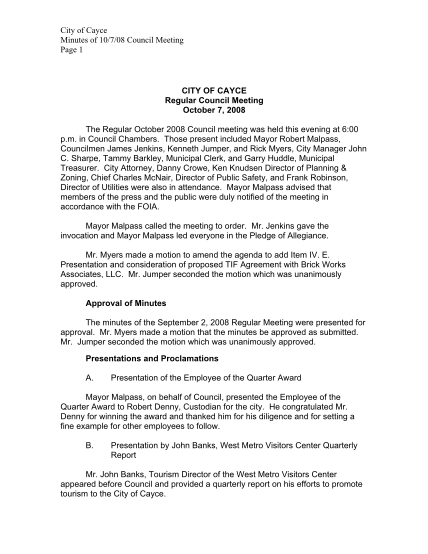 30445695-city-of-cayce-minutes-of-10708-council-meeting-page-1-city-of