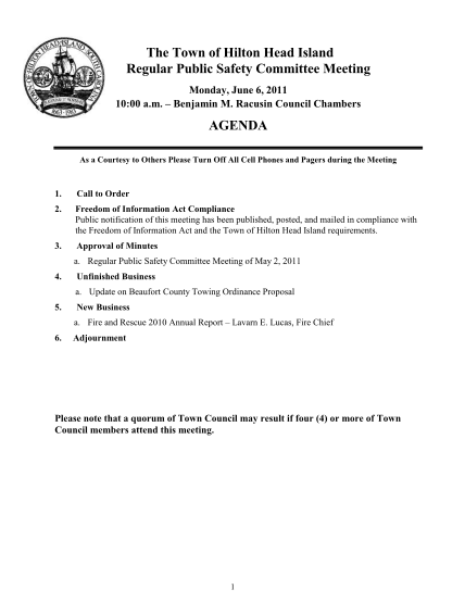 30454412-public-safety-committee-june-6-2011-meeting-agenda-public-safety-committee-june-6-2011-meeting-agenda-hiltonheadislandsc