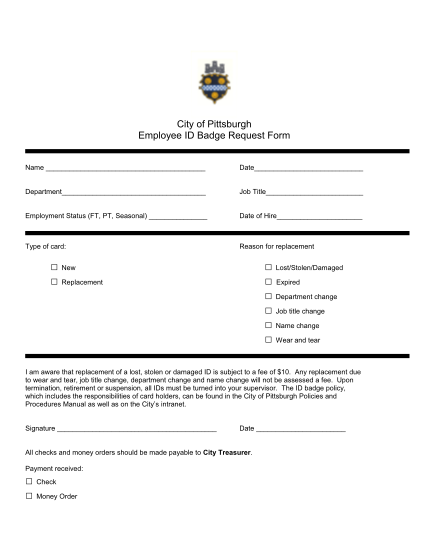 30461970-fillable-city-of-pittsburgh-employee-id-form-pittsburghpa