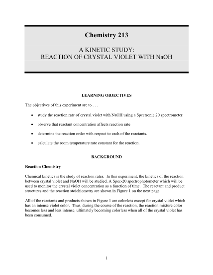 305520944-chemistry-213-a-kinetic-study-reaction-of-crystal-violet-with-naoh-learning-objectives-the-objectives-of-this-experiment-are-to-course1-winona