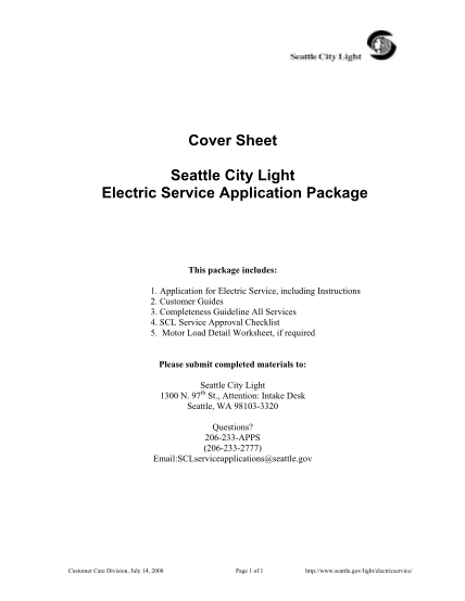 30619430-cover-sheet-seattle-city-light-electric-service-city-of-seattle-seattle