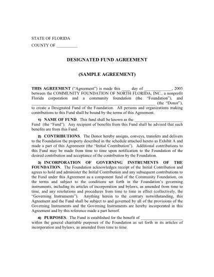 307301913-designated-fund-agreement-sample-agreement-cfnf