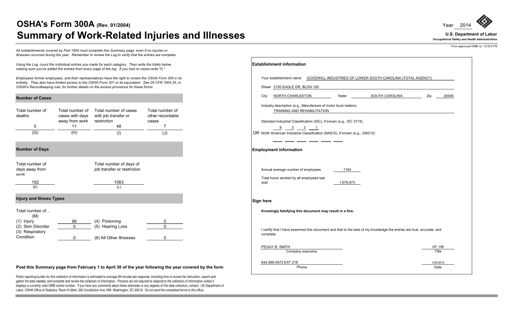 308244027-012004-year-summary-of-workrelated-injuries-and-illnesses-2014-u