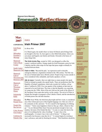 308350743-2007-index-shamrock-club-home-contents-irish-primer-2007-emerald-reflections-online-newsletter-irish-primer-2007-by-brian-witt-photo-of-the-month-milwaukee-presidents-message-it-is-march-again-the-month-where-we-honor-st-patrick-and-a