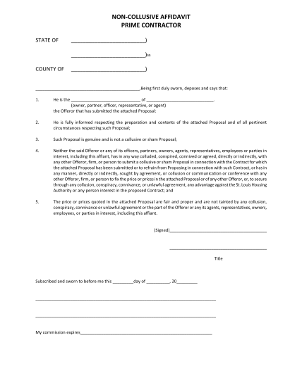 82 Non Collusion Affidavit Sample Page 3 Free To Edit Download And Print Cocodoc 9205