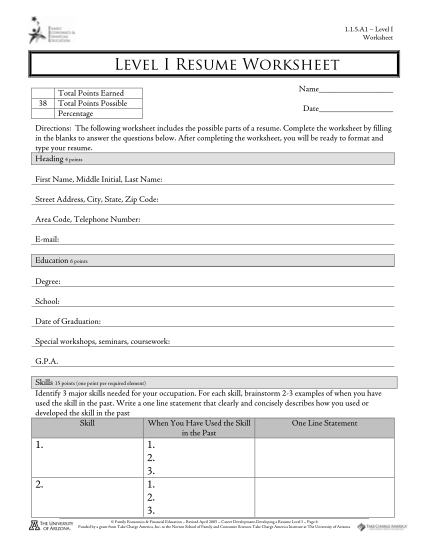 30986551-fillable-the-following-worksheet-includes-the-possible-parts-of-a-resume-form-sps186