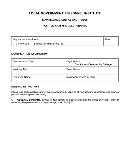 309988073-local-government-personnel-institute-maintenance-service-and-trades-position-analysis-questionnaire-request-for-check-one-a-new-job-date-review-of-an-existing-job-identification-information-classification-title-organization-clackamas