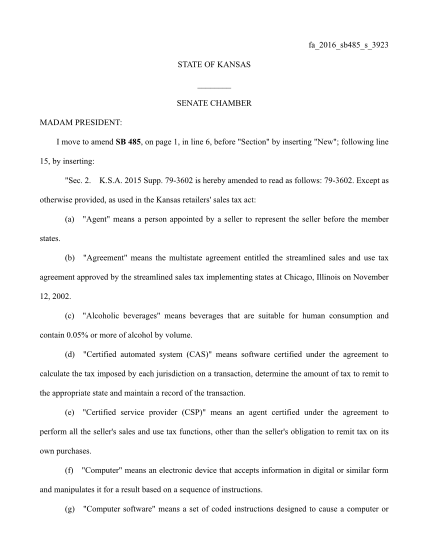 310005313-fa-2016-sb485-s-3923-state-of-kansas-senate-chamber-madam-president-i-move-to-amend-sb-485-on-page-1-in-line-6-before-ampquot-kslegislature