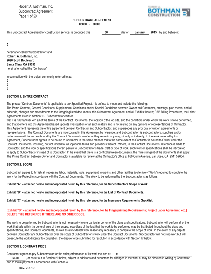 310314366-robert-a-bothman-inc-subcontract-agreement-page-1-of-20