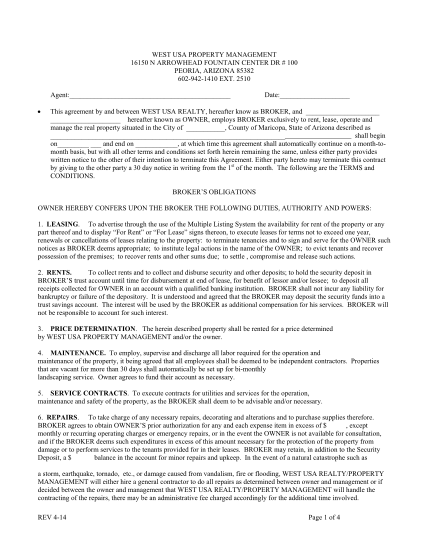 119 Exclusive Property Management Agreement page 4 - Free to Edit ...