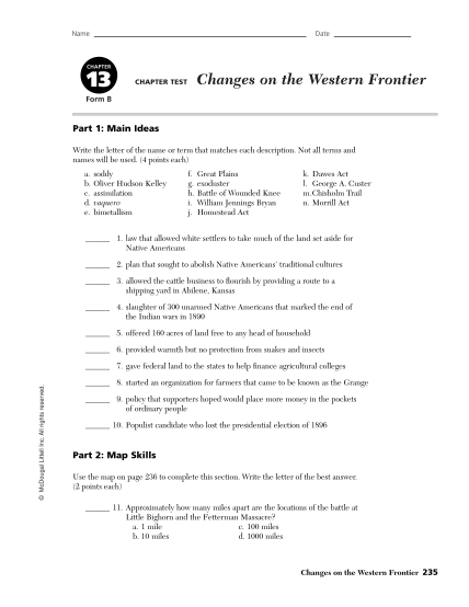 311041095-name-date-chapter-13-changes-on-the-western-frontier-chapter-test-form-b-part-1-main-ideas-write-the-letter-of-the-name-or-term-that-matches-each-description