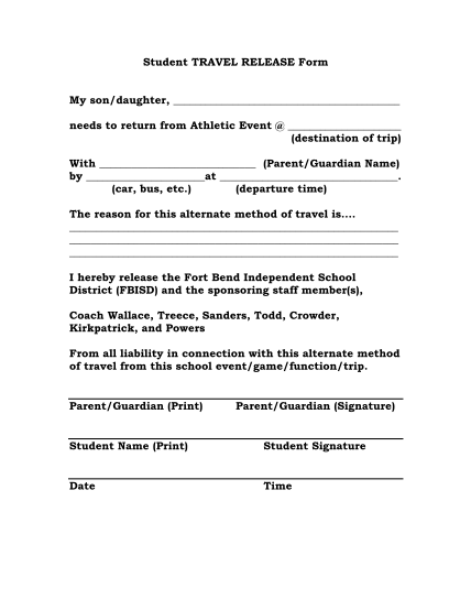 31157031-fillable-fort-bend-isd-travel-release-form