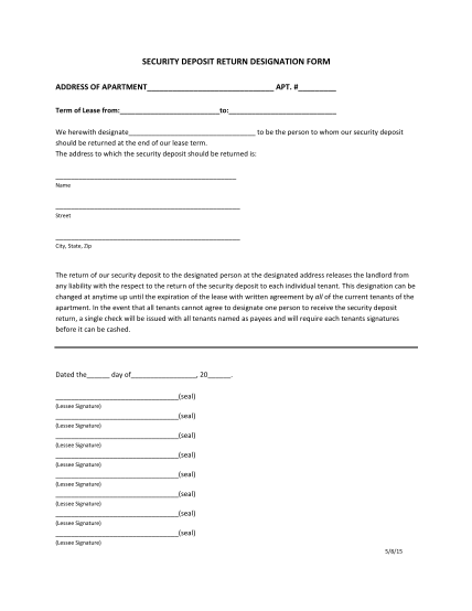 10 security deposit form pdf - Free to Edit, Download & Print | CocoDoc