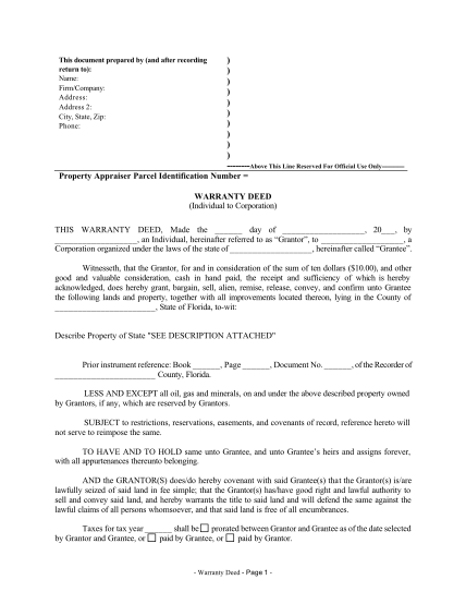 80 microsoft word warranty deed template page 2 - Free to Edit ...