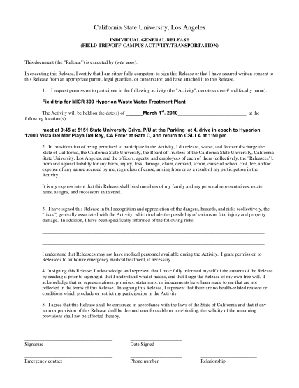 18 General Release Form Sample - Free To Edit, Download & Print 