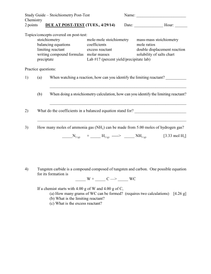 312289230-study-guide-stoichiometry-post-test-name-chemistry-due-web-lincoln-k12-mi