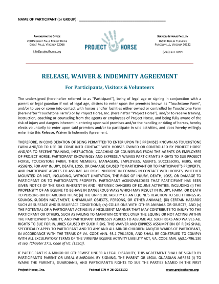 312376727-release-waiver-indemnity-agreement-project-horse-projecthorse