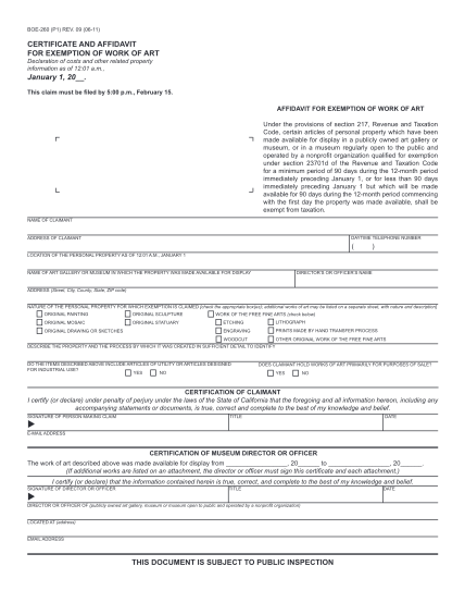 312519247-09-0611-certificate-and-affidavit-for-exemption-of-work-of-art-declaration-of-costs-and-other-related-property-information-as-of-1201-a-recorder-co-kern-ca
