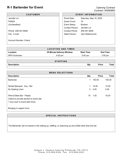 17 catering contract pdf - Free to Edit, Download & Print | CocoDoc