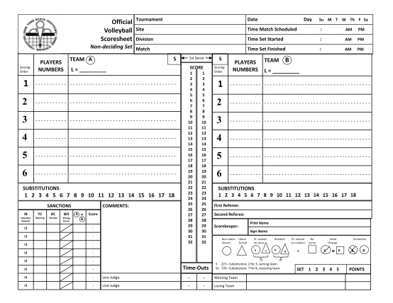 26 Volleyball Scoresheet Page 2 Free To Edit Download Print CocoDoc