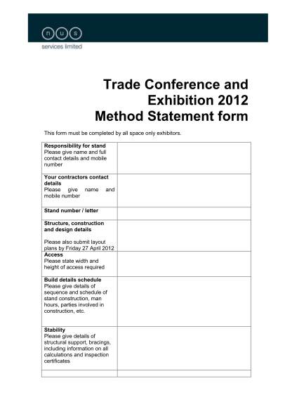 314008565-trade-conference-and-exhibition-2012-method-statement-form-nus-org