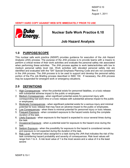 31527522-nuclear-safe-work-practice-610-job-hazard-analysis-duke-energy