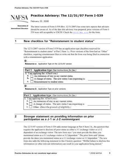 315365-i-539_practice_ad-visorypdfn-3d-practice-advisory-the-123107-form-i-539-1-new---nafsa-various-fillable-forms-nafsa