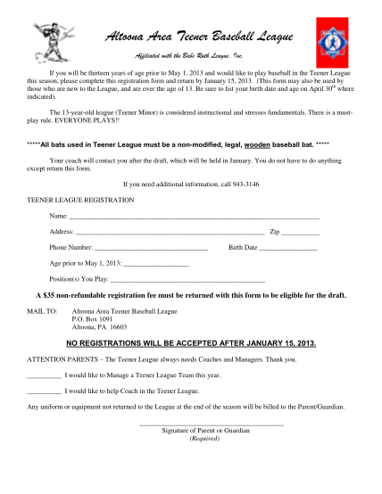 31622794-if-you-will-be-thirteen-years-of-age-prior-to-august1-2000-and-would-like-to-play-baseball-in-the-teener-league-this-year-please-complete-this-registration-form-and-return-by-february-15-2000-gyb-rec-spring-07-registration-form