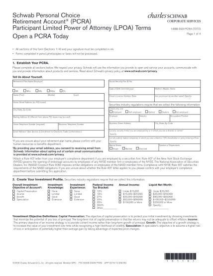 316615430-schwab-personal-choice-retirement-account-pcra-participant-limited-power-of-attorney-lpoa-terms-open-a-pcra-today-clear-all-sections-of-this-form-sections-14-and-your-signature-must-be-completed-in-ink