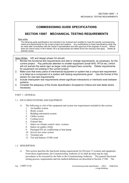 317015468-section-15997-1-mechanical-testing-requirements-commissioning-guide-specifications-section-15997-mechanical-testing-requirements-spec-writer-the-following-guide-specifications-are-intended-to-be-reviewed-and-modified-to-meet-the-speci