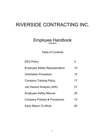 317389082-employee-handbook-table-of-contents