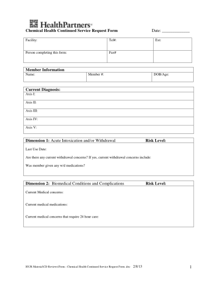 31837945-fillable-healthpartners-chemical-health-continued-service-request-form